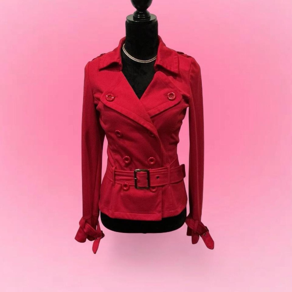 ❤️Forever 21 Lightweight Red Double-Breasted Belted Blazer